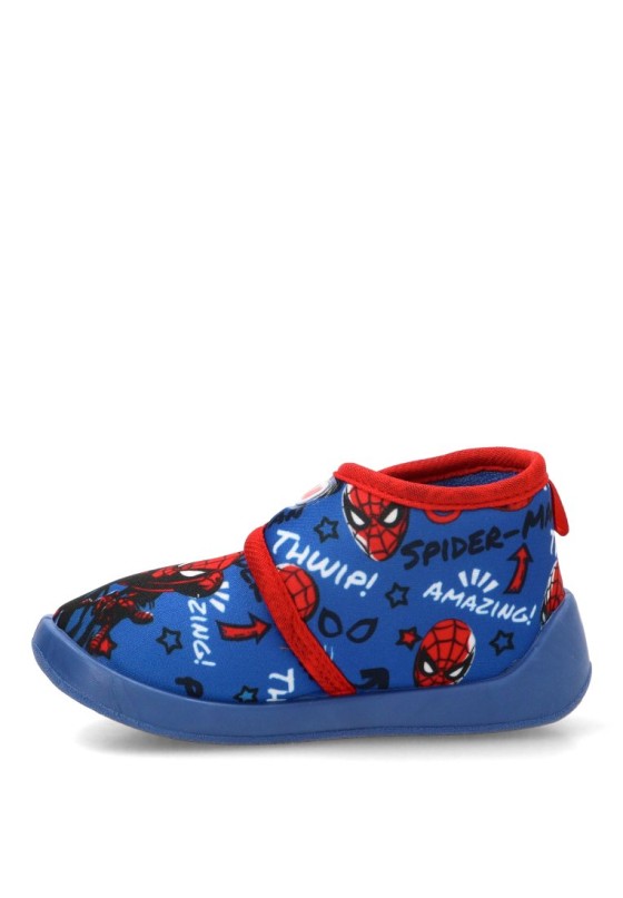 Zapatillas de casa azul textil respetuoso barefoot Spiderman para niño R1310731T