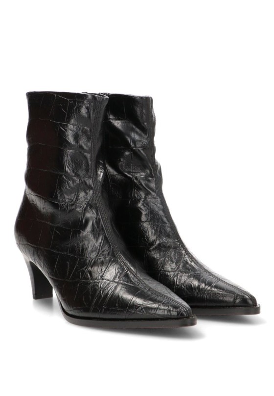 Botín negro de mujer M6886 con tacón medio