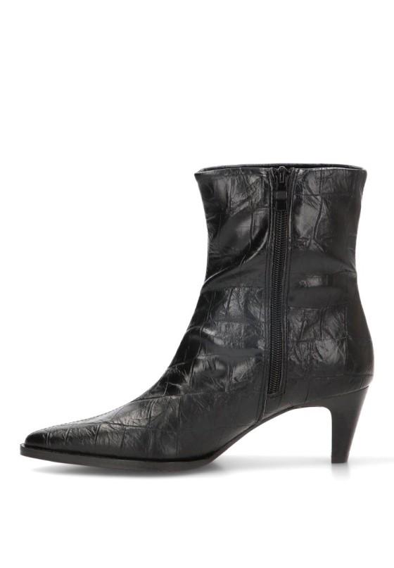 Botín negro de mujer M6886 con tacón medio