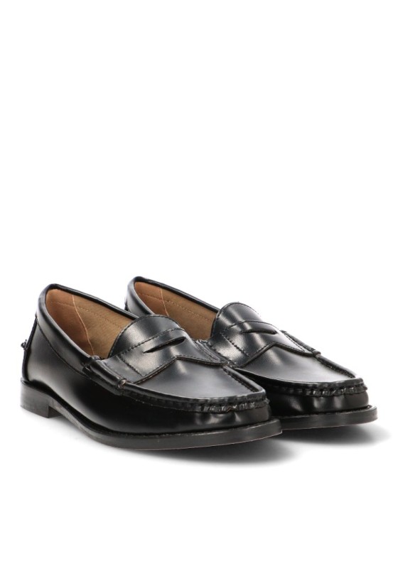 Mocasín negro sintético de mujer M6650