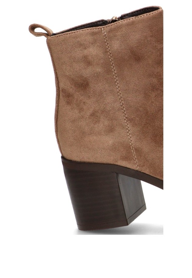 Botín antelina taupe con tacón medio de mujer ETIKA 30054