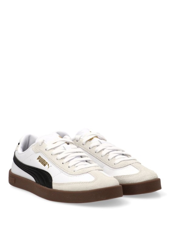Deportivo de mujer PUMA 401489 en piel blanca con suela plana