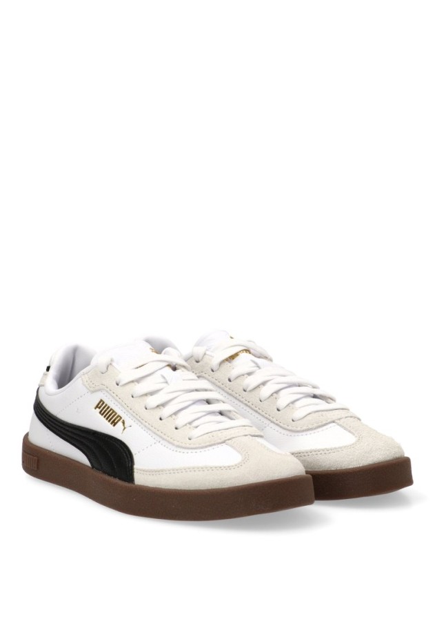 Deportivo de mujer PUMA 401489 en piel blanca con suela plana