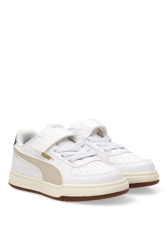 Deportivo para niño PUMA modelo 406897 blanco con cierre de velcro y suela plana