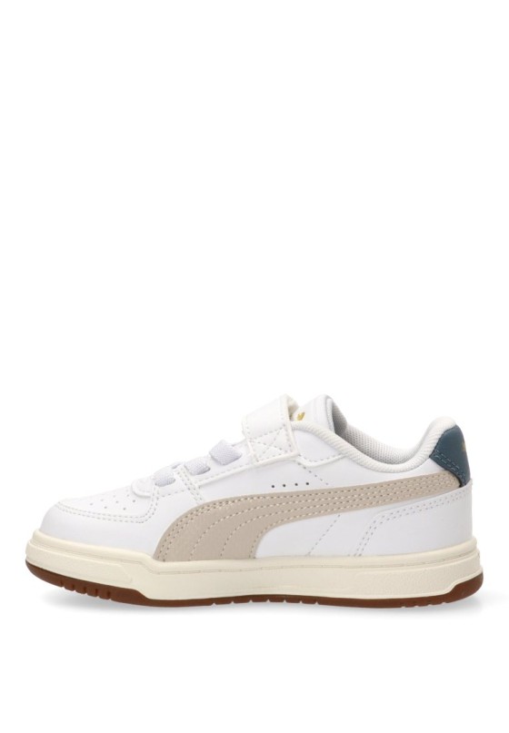 Deportivo para niño PUMA modelo 406897 blanco con cierre de velcro y suela plana