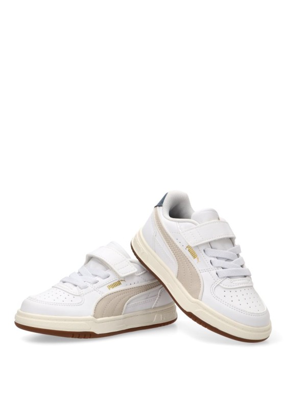 Deportivo para niño PUMA modelo 406897 blanco con cierre de velcro y suela plana