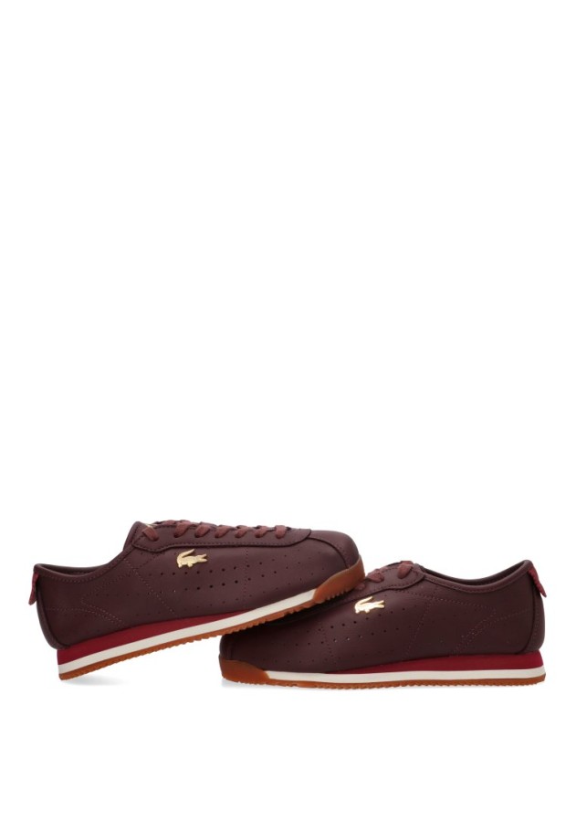Deportivo casual LACOSTE 52SFA0103 en piel burdeos con suela plana