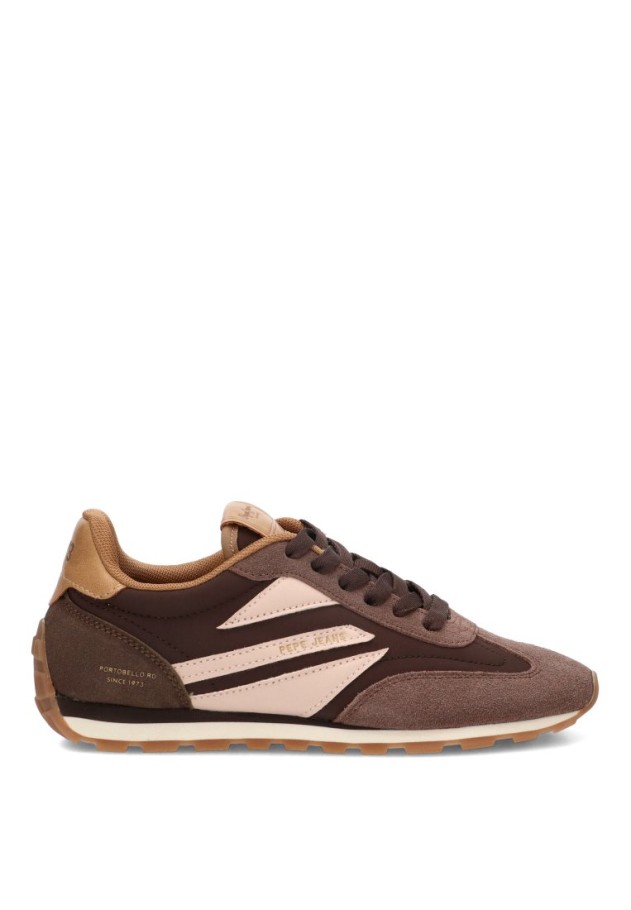 Deportivo textil marrón con suela plana para mujer PEPE JEANS PLS400045