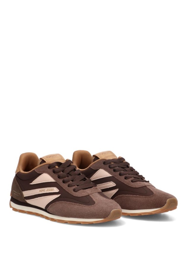 Deportivo textil marrón con suela plana para mujer PEPE JEANS PLS400045