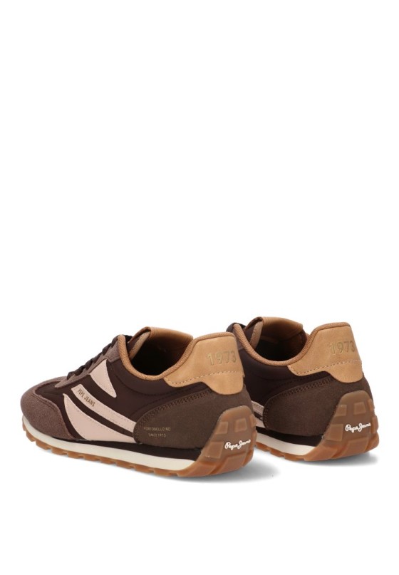 Deportivo textil marrón con suela plana para mujer PEPE JEANS PLS400045