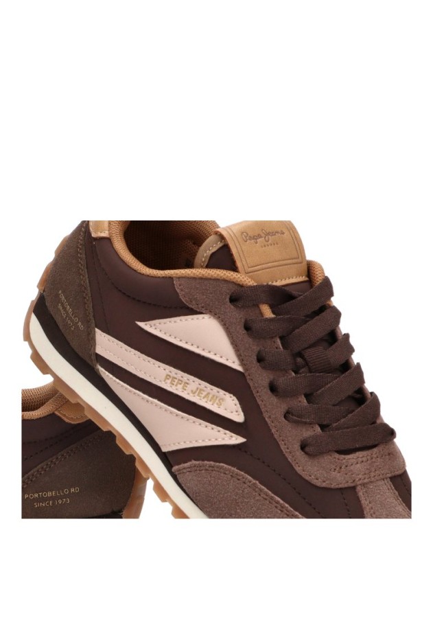 Deportivo textil marrón con suela plana para mujer PEPE JEANS PLS400045