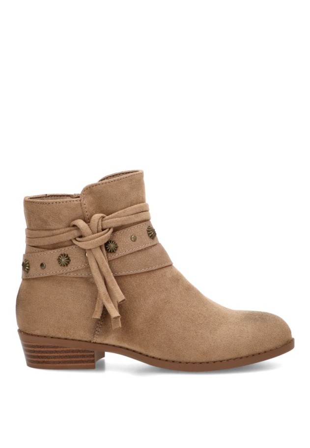 Botín campero textil beige para niña XTI KIDS 154158