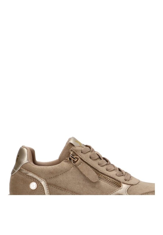 Deportivo textil taupe con suela plana de mujer XTI 146368