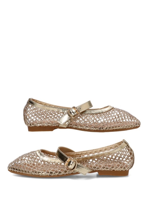 Bailarina con redecilla brillante de mujer IDEAL SHOES 9861