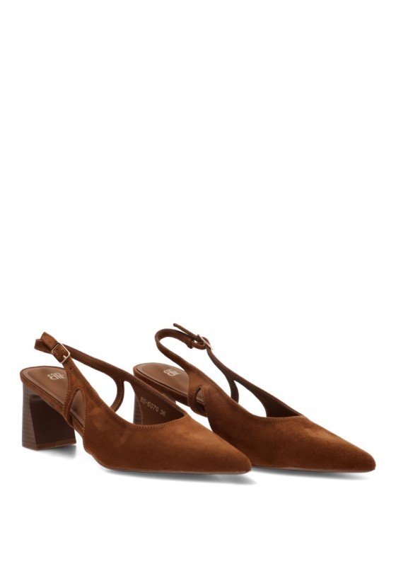 Salón camel con tacón alto de mujer Luna Collection BS-6070