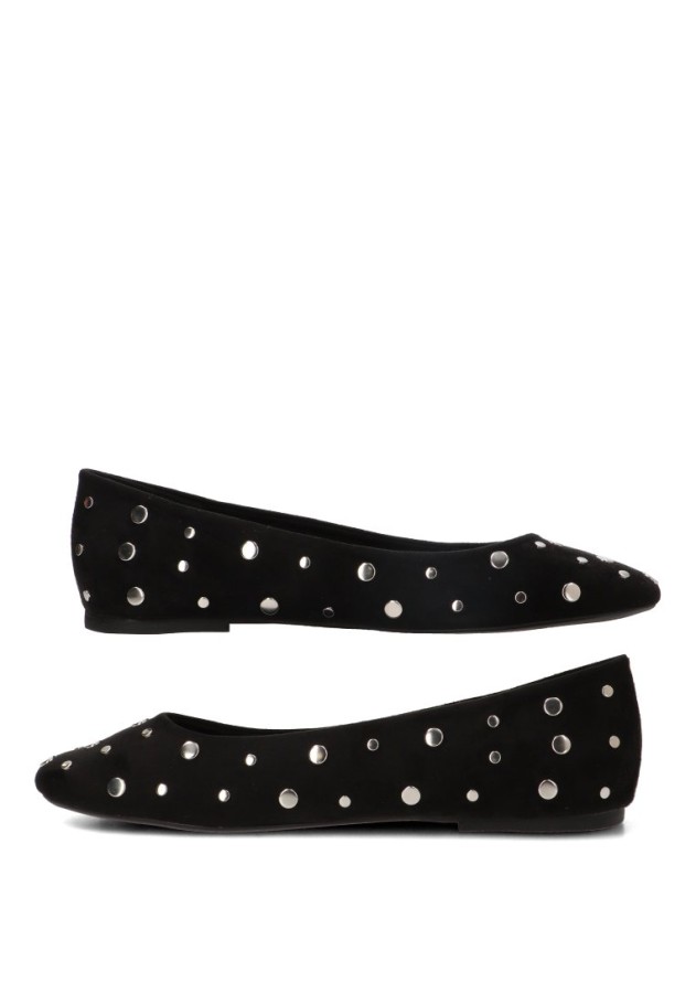 Bailarina negra con tachuelas para mujer LUNA TREND M6564