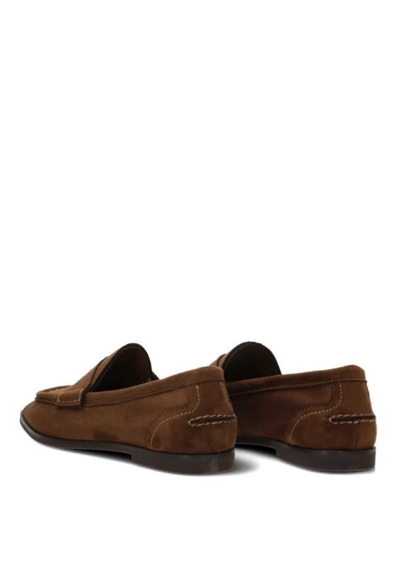 Mocasín textil camel con suela plana de mujer YULIA M6645