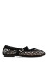 Bailarina negra con redecilla brillante y suela plana de mujer IDEAL SHOES 9861