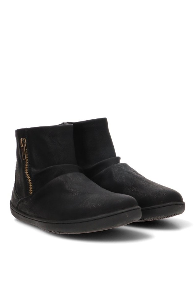 Botín respetuoso barefoot de mujer ETIKA 10183 en negro con cremallera
