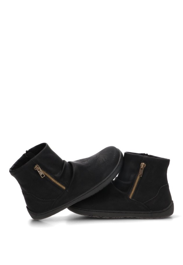 Botín respetuoso barefoot de mujer ETIKA 10183 en negro con cremallera