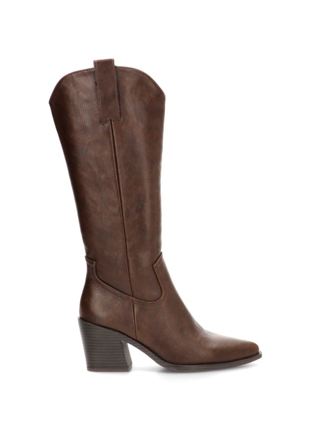 Bota campera de mujer ETIKA 110572 café con tacón alto