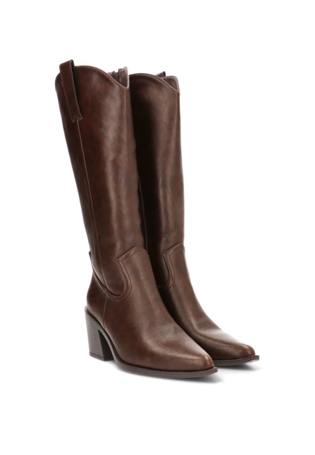Bota campera de mujer ETIKA 110572 café con tacón alto