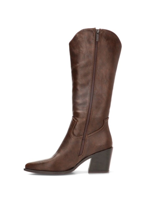 Bota campera de mujer ETIKA 110572 café con tacón alto