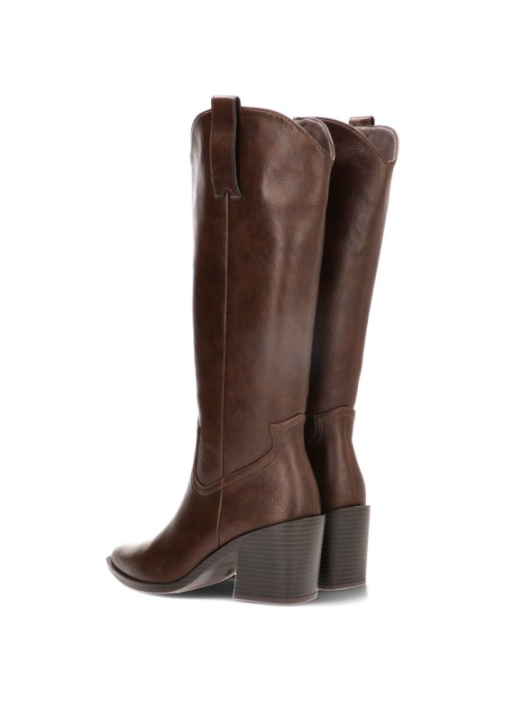 Bota campera de mujer ETIKA 110572 café con tacón alto