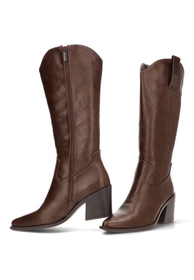 Bota campera de mujer ETIKA 110572 café con tacón alto