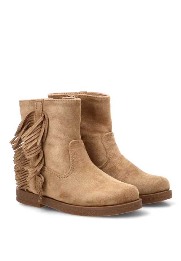 Botín campero con flecos ETIKA 110578 para niña taupe