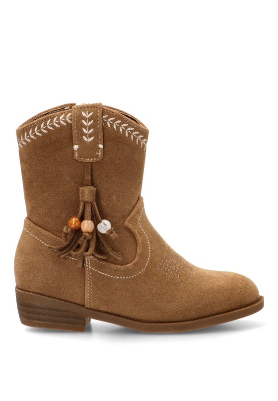 Botín campero en antelina camel para niña ETIKA 110579