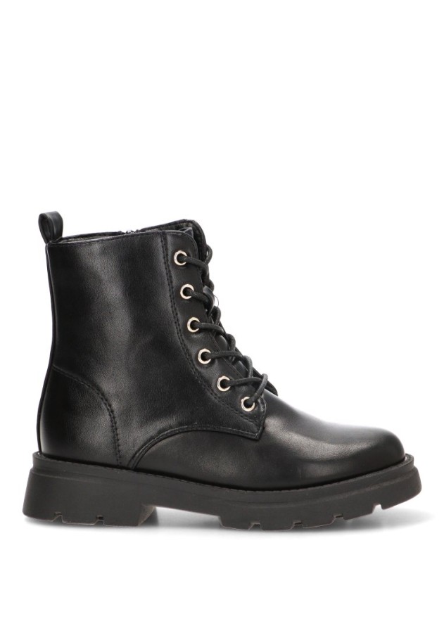 Botín militar negro con cordones de niña ETIKA 10626
