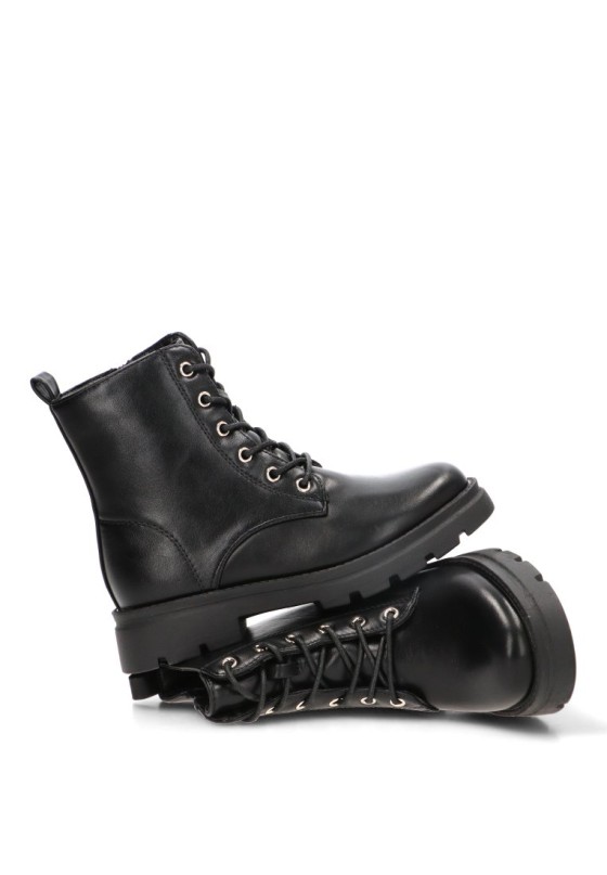 Botín militar negro con cordones de niña ETIKA 10626