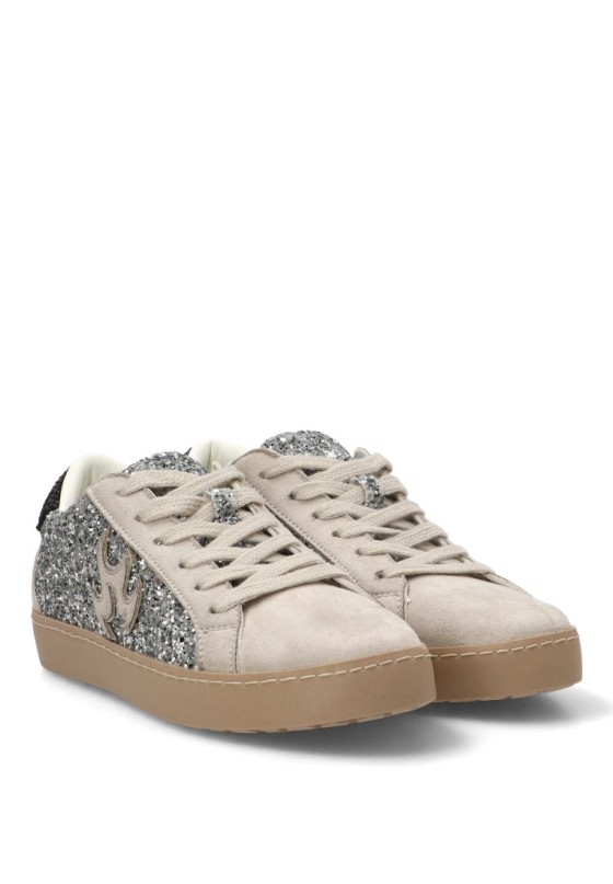 Deportivo casual plata CEREZA H827 con suela plana para mujer