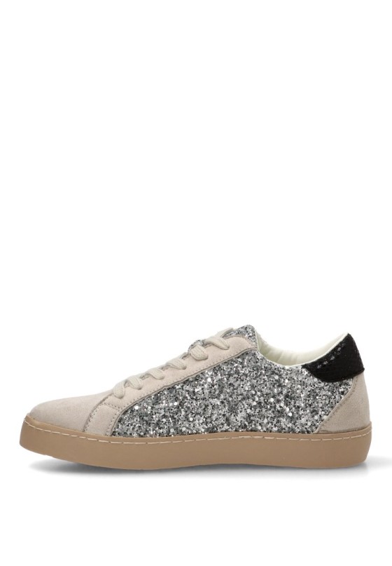 Deportivo casual plata CEREZA H827 con suela plana para mujer