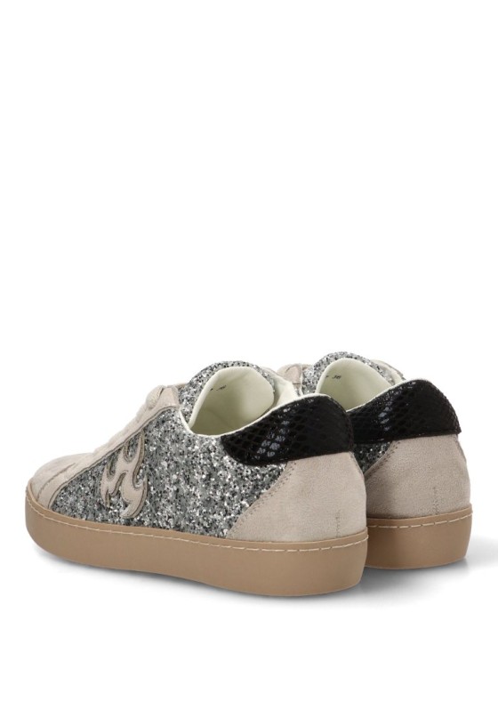 Deportivo casual plata CEREZA H827 con suela plana para mujer