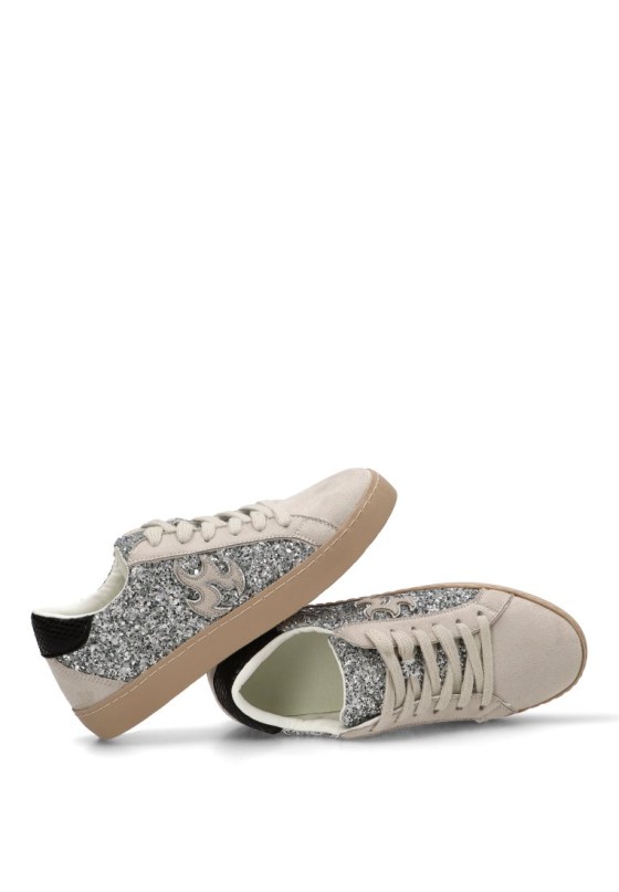 Deportivo casual plata CEREZA H827 con suela plana para mujer