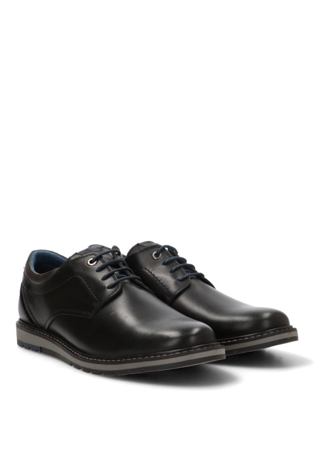 Bluchers en piel negra con suela plana para hombre PIKOLINOS M8J-4331C1