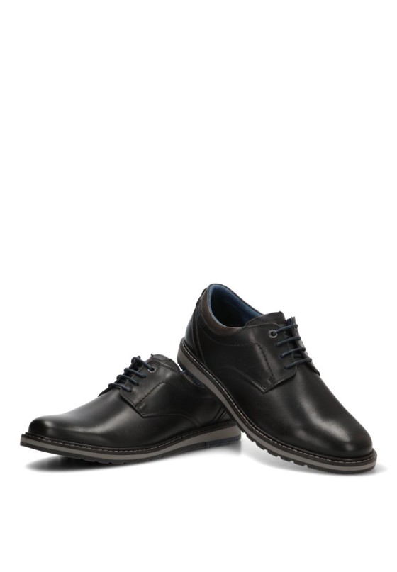 Bluchers en piel negra con suela plana para hombre PIKOLINOS M8J-4331C1