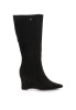 Bota con cuña alta de mujer en antelina negra Luna Collection S-6096