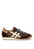Deportivo café con cordones y suela plana de mujer M6515