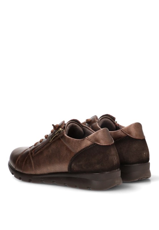 Deportivo de mujer FLEX PIES 1430 en piel bronce con suela plana