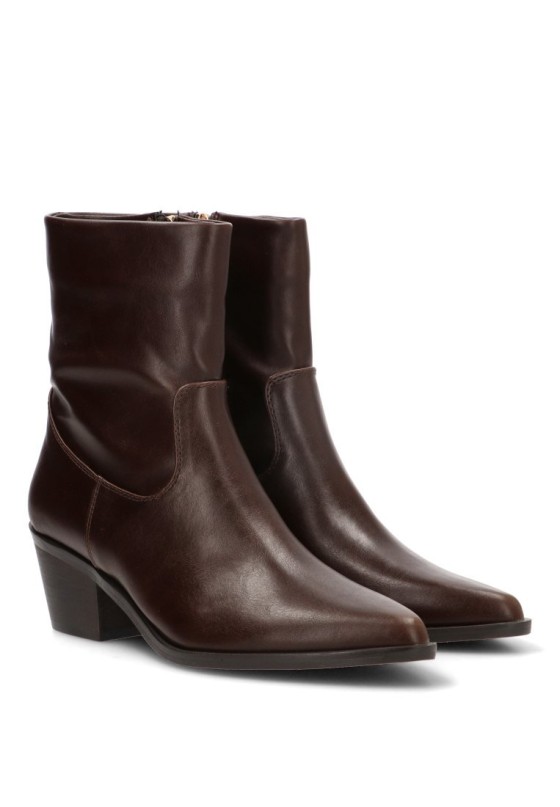 Botín campero café para mujer YULIA M6770 tacón medio