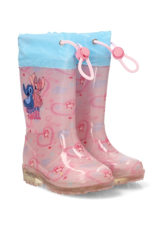 Bota y botín de agua rosa D6020170S con suela plana para niña SUGI