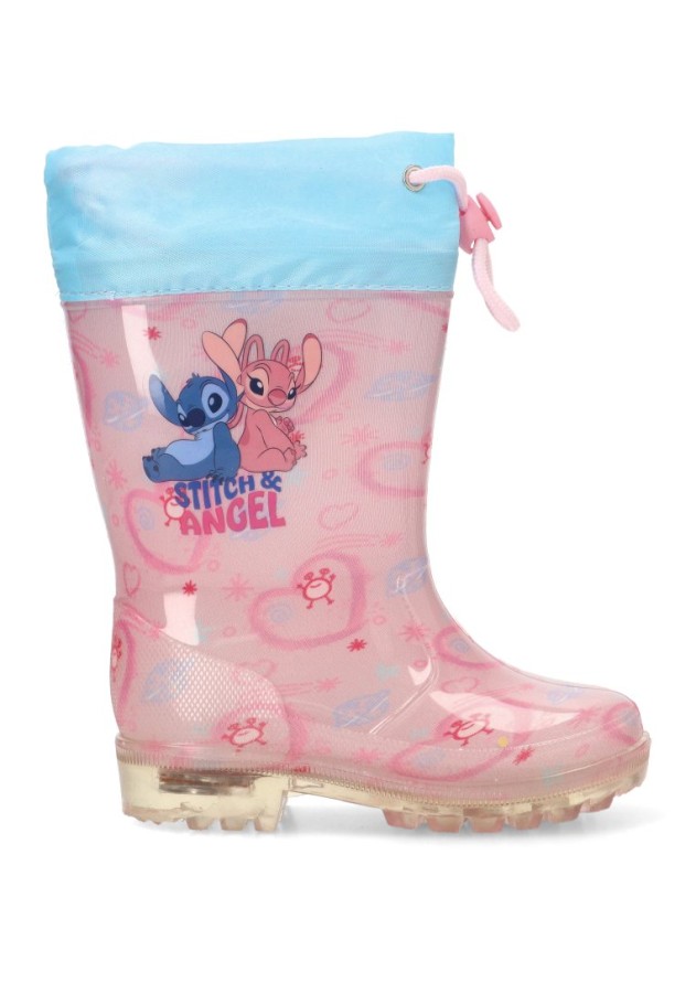 Bota y botín de agua rosa D6020170S con suela plana para niña SUGI