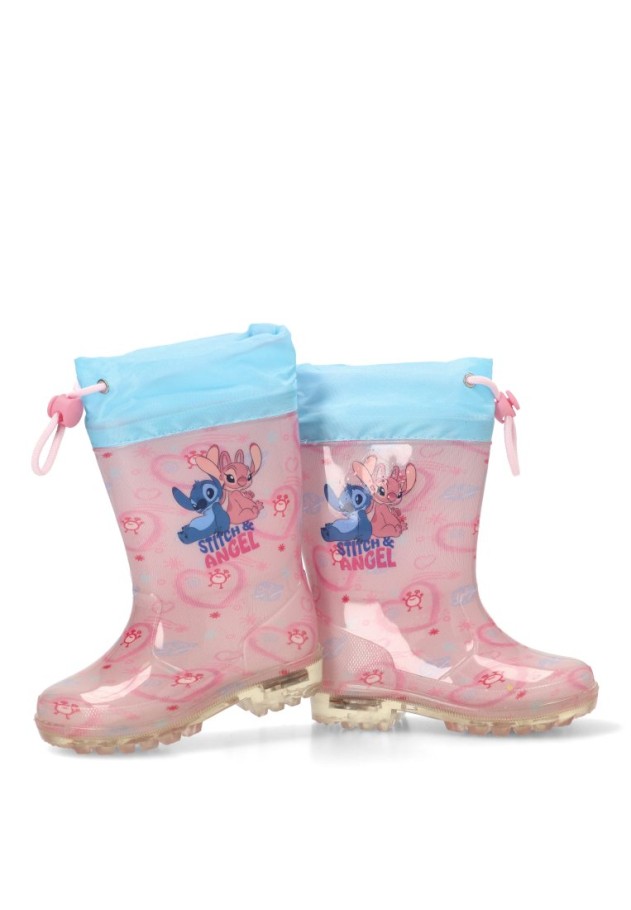 Bota y botín de agua rosa D6020170S con suela plana para niña SUGI
