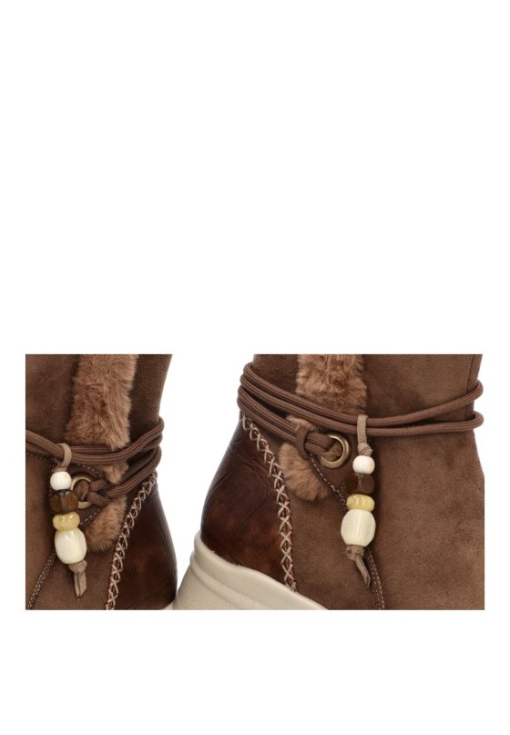 Botín sintético con cuña media AMARPIES ATL31135 taupe para mujer