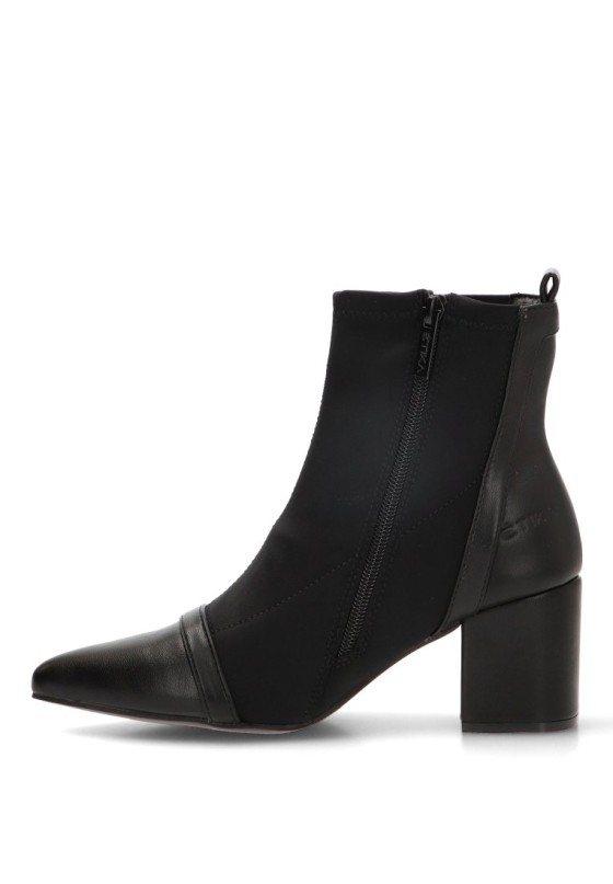 Botín textil negro de mujer ETIKA modelo 32023 con tacón medio