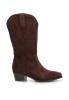 Bota campera de mujer ETIKA 110570 en antelina café con tacón medio