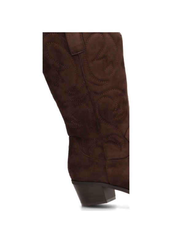 Bota campera de mujer ETIKA 110570 en antelina café con tacón medio